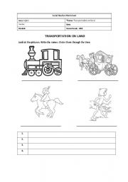 English Worksheet: Trasnportation on land