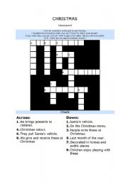 English Worksheet: Crossword