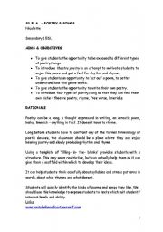 English Worksheet: Poetry Unit