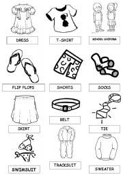 shoes and clothes pictionary