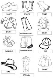 shoes and clothes pictionary set  2