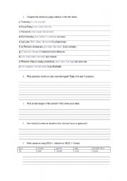 English worksheet: Review