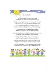 English Worksheet: End of the Year Poem