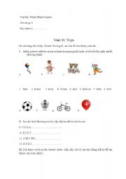 English Worksheet: toys exercises