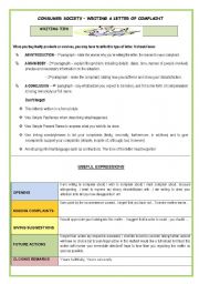 WRITING -CONSUMER SOCIETY-WRITING A LETTER OF COMPLAINT(2 PAGES)