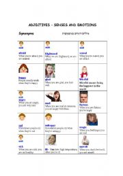 English Worksheet: Adjectives of Feelings and Emotions