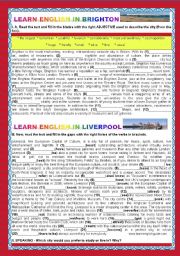 English Worksheet: A TOUR AROUND ENGLISH SPEAKING COUNTRIES- ENGLAND-BRIGHTON AND LIVERPOOL