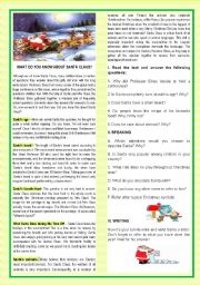 CHRISTMAS-WHAT DO YOU KNOW ABOUT SANTA?-READING +SPEAKING+WRITING