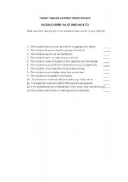 English worksheet: must and have to 