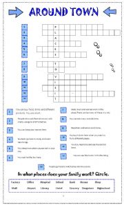 Around Town - ESL worksheet by Popina