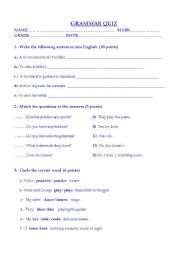 English Worksheet: likes and dislikes