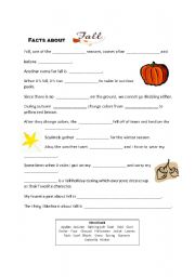 English Worksheet: Facts about Fall