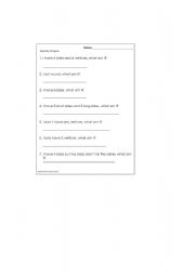 English Worksheet: lesson