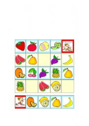 English worksheet: Fruit Race
