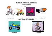 English Worksheet: THE MEANS OF TRANSPORT (BY EARTH -A-)