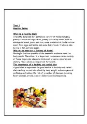 English Worksheet: healthy me