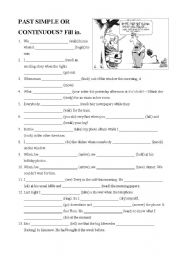 English Worksheet: Past simple or continuous?