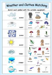 CLOTHES AND WEATHER - ESL worksheet by lomasbello