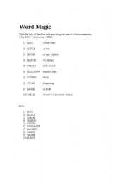 English Worksheet: word magic