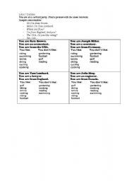 English worksheet: Role Cards 