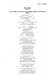 English Worksheet: Song: Speed of Sound by Coldplay