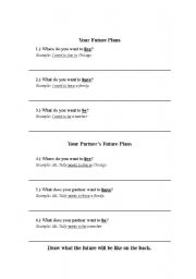 English worksheet: Future Plans- I want, I want to be, I want to have