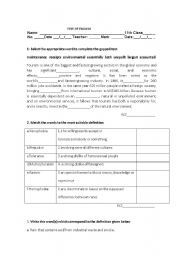 English Worksheet: test of English