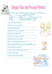 English Worksheet: Exercises about past simple and present perfect. 