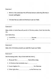 English Worksheet: Worksheet for Christmas 1