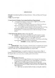 English worksheet: Day & Night Lesson Plan