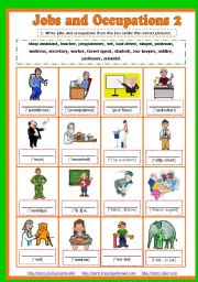 English Worksheet: Jobs and Occupations with transcription 3/5  (pictionary + 3 exercises + key) Fully editable