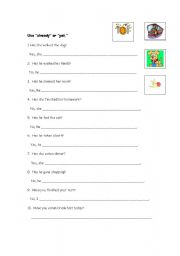 English Worksheet: Has/Have, Already/Yet