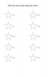 English worksheet: Paint the stars