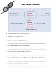 English Worksheet: Linking Words (Addition)