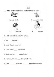 English Worksheet: Articles worksheet