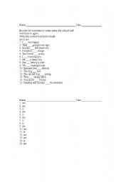 English worksheet: Verb To be :Is Are AM