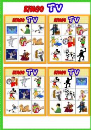 TV programmes BINGO # 17 programmes # 10 CARDS # List of vocabulary + call sheet # Bingo Instructions # fully editable