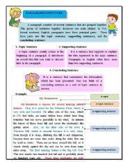 English Worksheet: Paragraph Structure