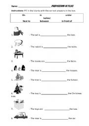 prepositions of place - ESL worksheet by junnicle