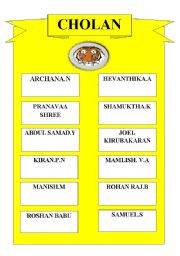 English worksheets: School House chart