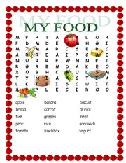 English Worksheet: My Food