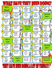 Present Perfect Continuous board game