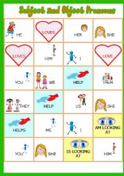 Subject ans Object Pronouns Part 2 # Game # Insrtuctions # Fully editable
