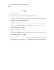 English worksheet: Passive or Active