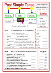 English Worksheet: Past Simple Tense - Keys