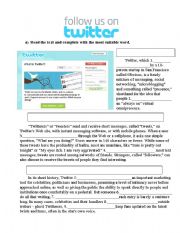 Reading Comprehension and Exercises:Twitter