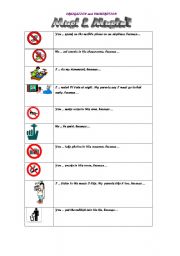 English Worksheet: Must & Mustnt Obligation and prohibition