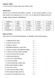 English Worksheet: Nouns