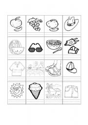 English worksheet: Summer bingo game