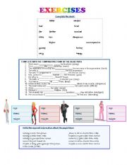English Worksheet: comparative form